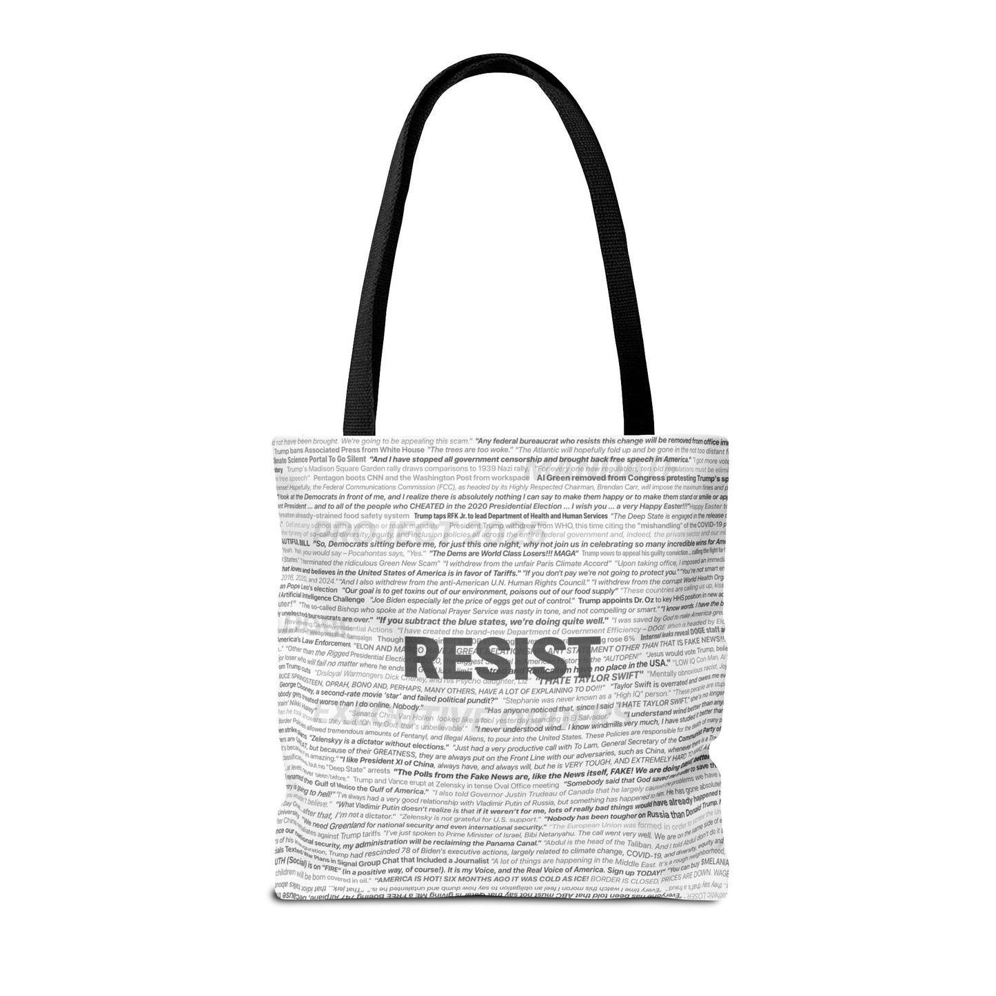 Anti-Trump Tote Bag - In His Own Words, Overlaid with DEMOCRACY?