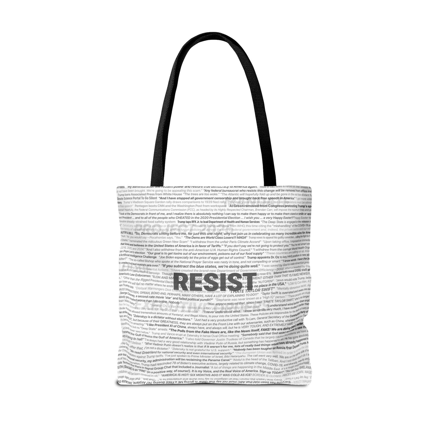 Anti-Trump Tote Bag - In His Own Words, Overlaid with DEMOCRACY?