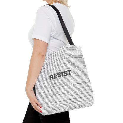 Anti-Trump Tote Bag - In His Own Words, Overlaid with DEMOCRACY?