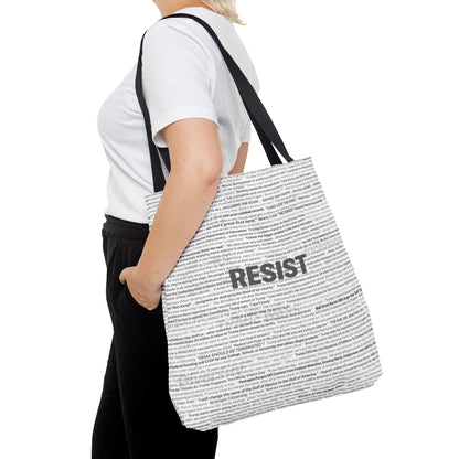 Anti-Trump Tote Bag - In His Own Words, Overlaid with DEMOCRACY?
