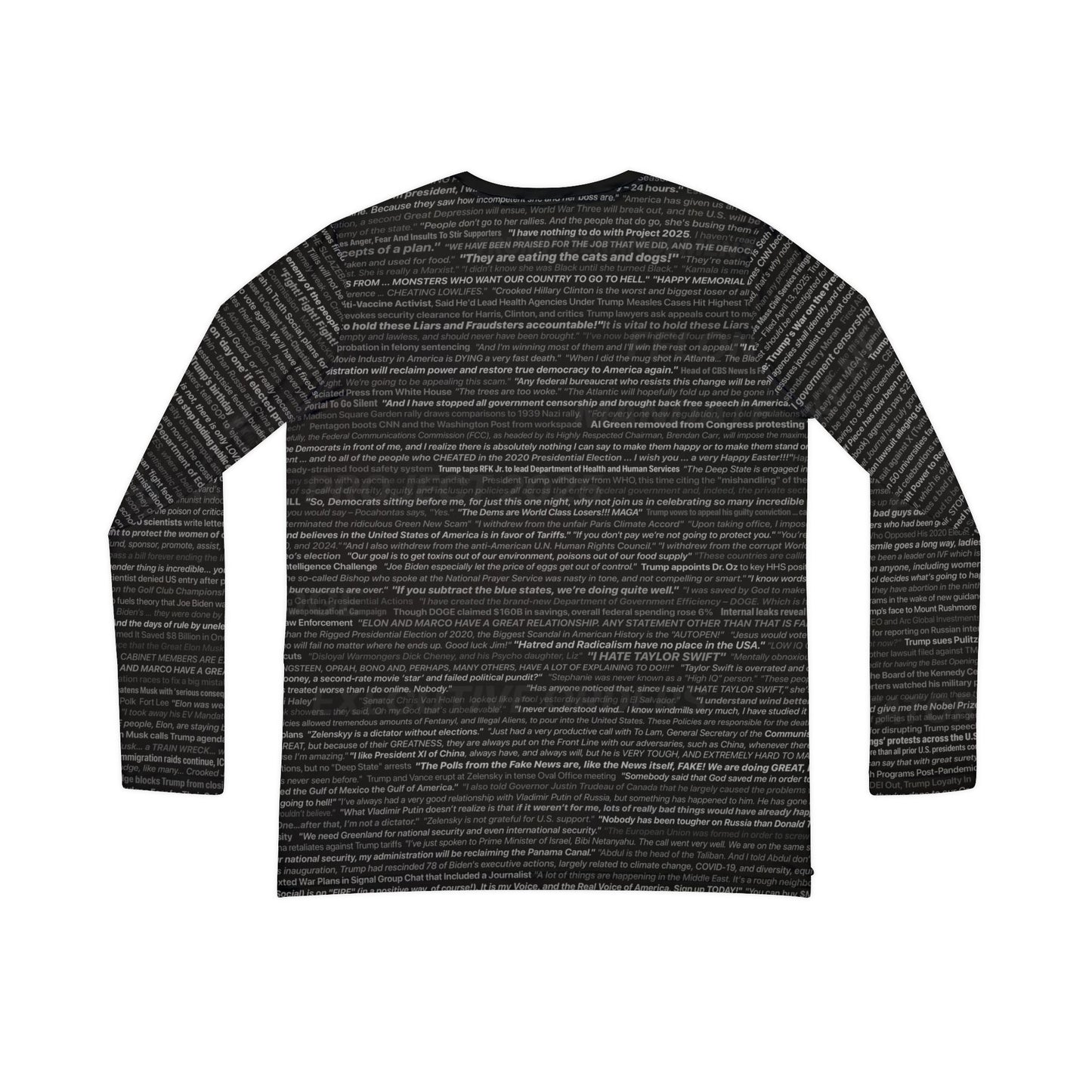 Anti-Trump V-neck Top that Says it All - In Trump's own words - overlaid with infamous RBG's, "With fear for our democracy, I DISSENT")