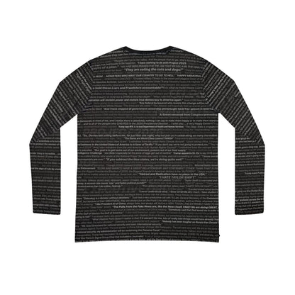 Anti-Trump V-neck Top that Says it All - In Trump's own words - overlaid with infamous RBG's, "With fear for our democracy, I DISSENT")