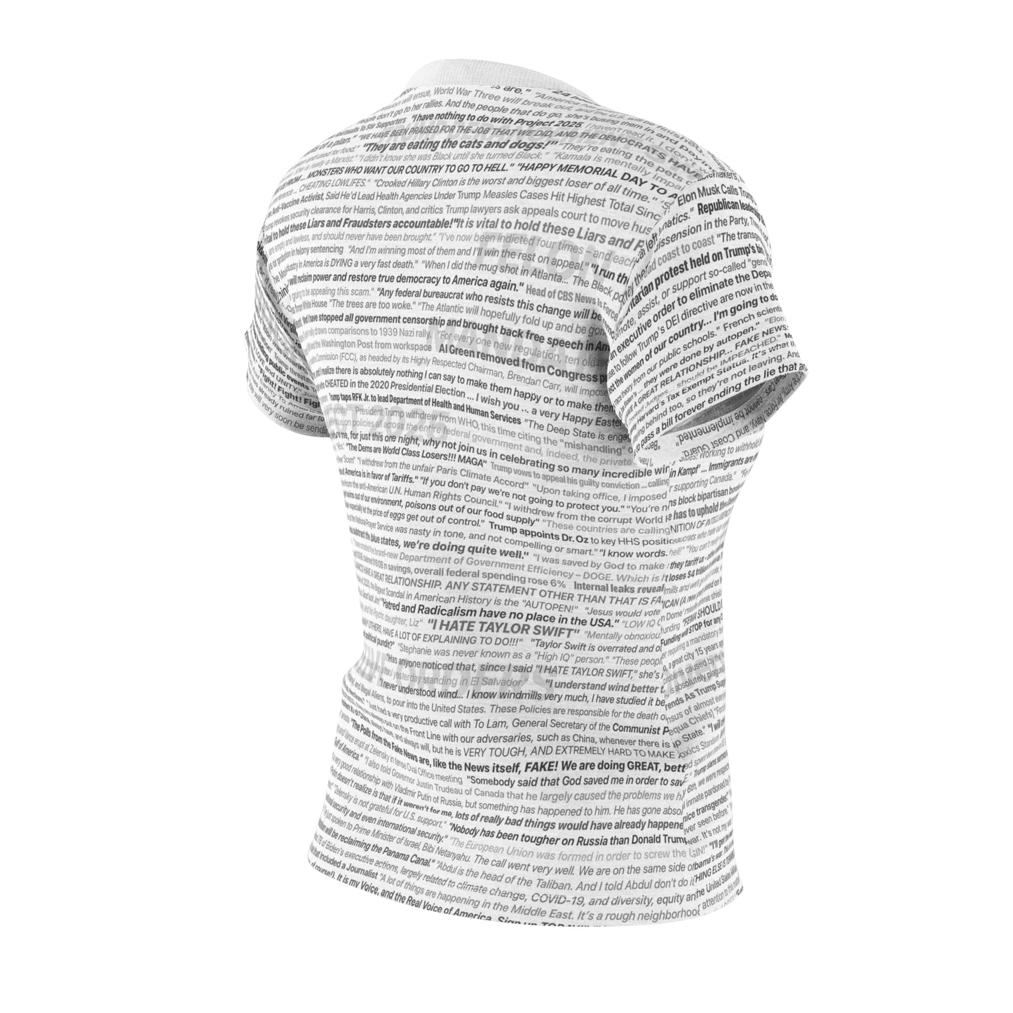 Anti-Trump Tee, Custom Design with Real Quotes and Headlines, 2nd Term