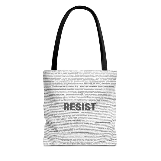 Anti-Trump Tote Bag - In His Own Words, Overlaid with DEMOCRACY?