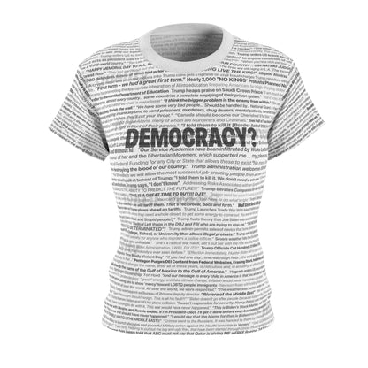 Anti-Trump Tee, Custom Design with Real Quotes and Headlines, 2nd Term